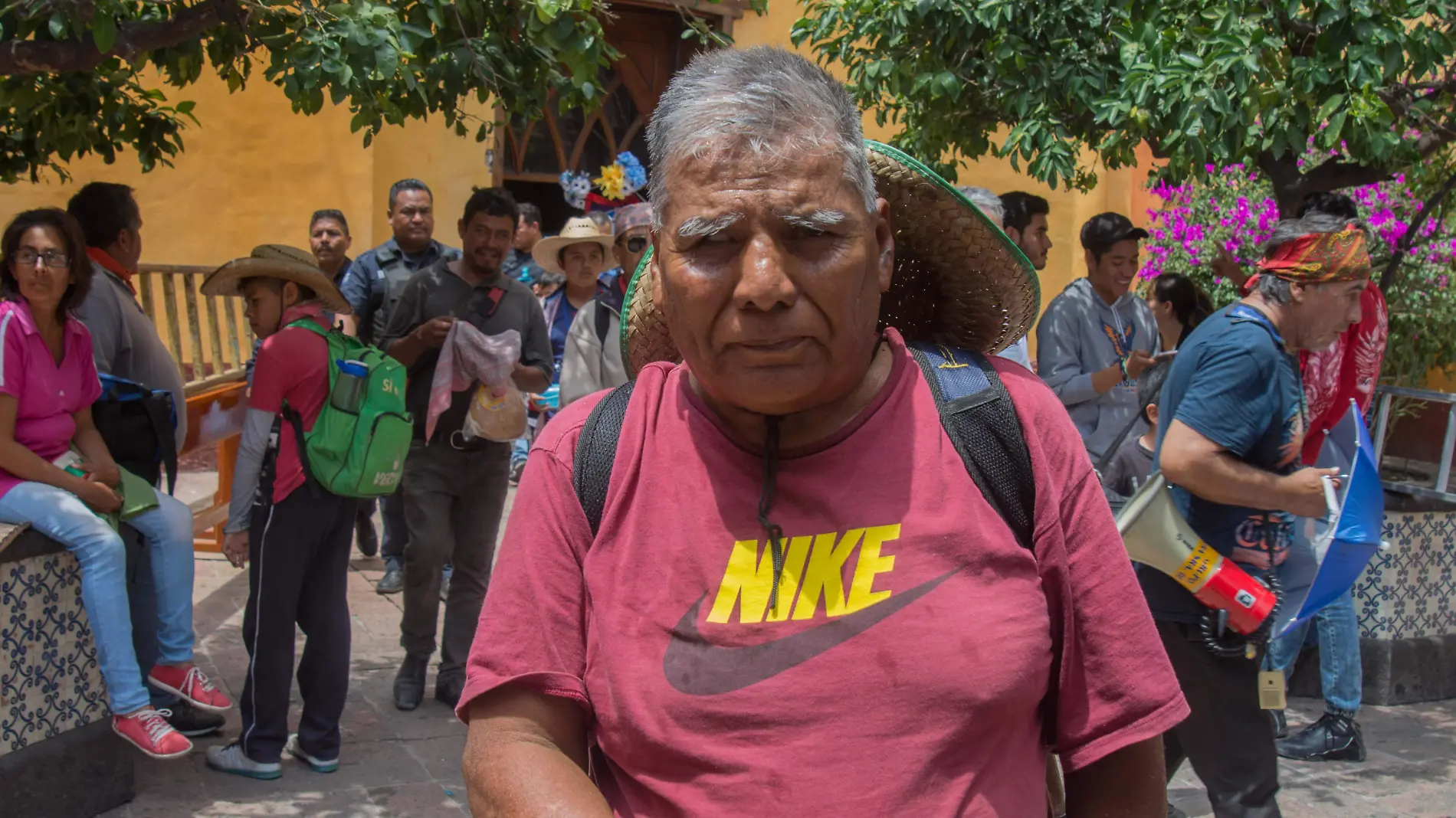 José López Gonzalez, en tres años cumplirá 70 años de peregrino guadalupano.  Foto César Ortiz.